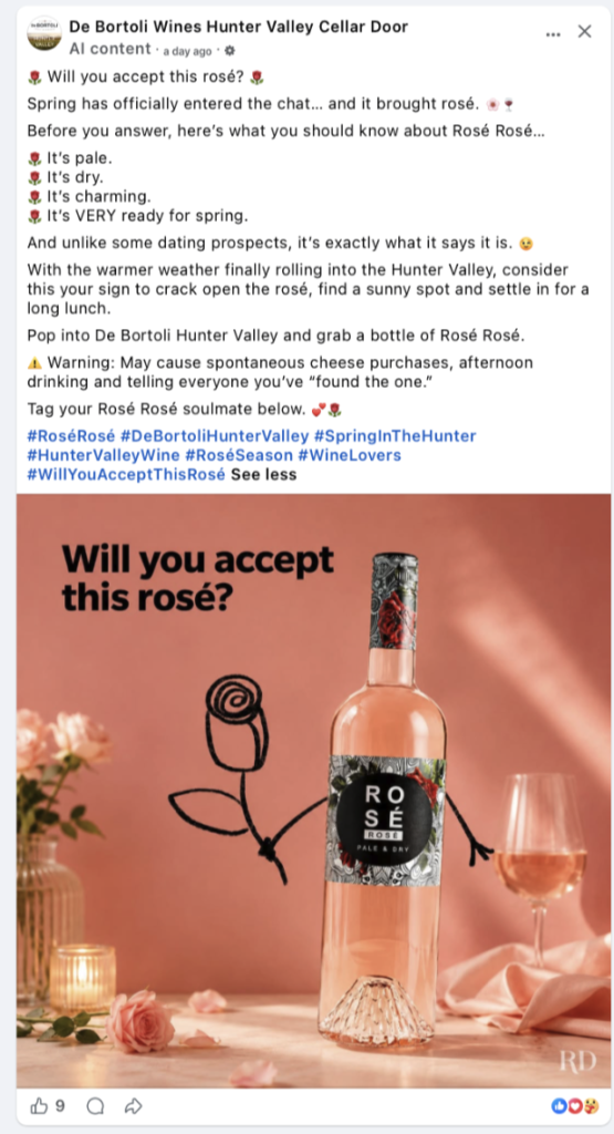 De Bortoli social media post